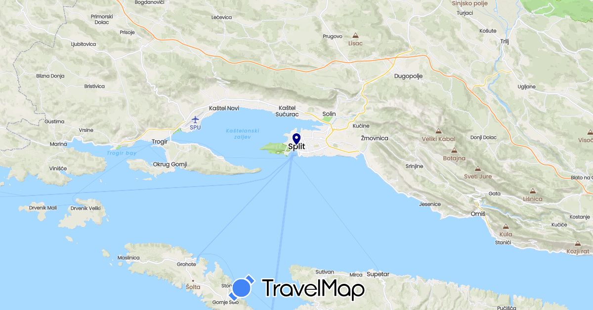 TravelMap itinerary: driving in Croatia (Europe)