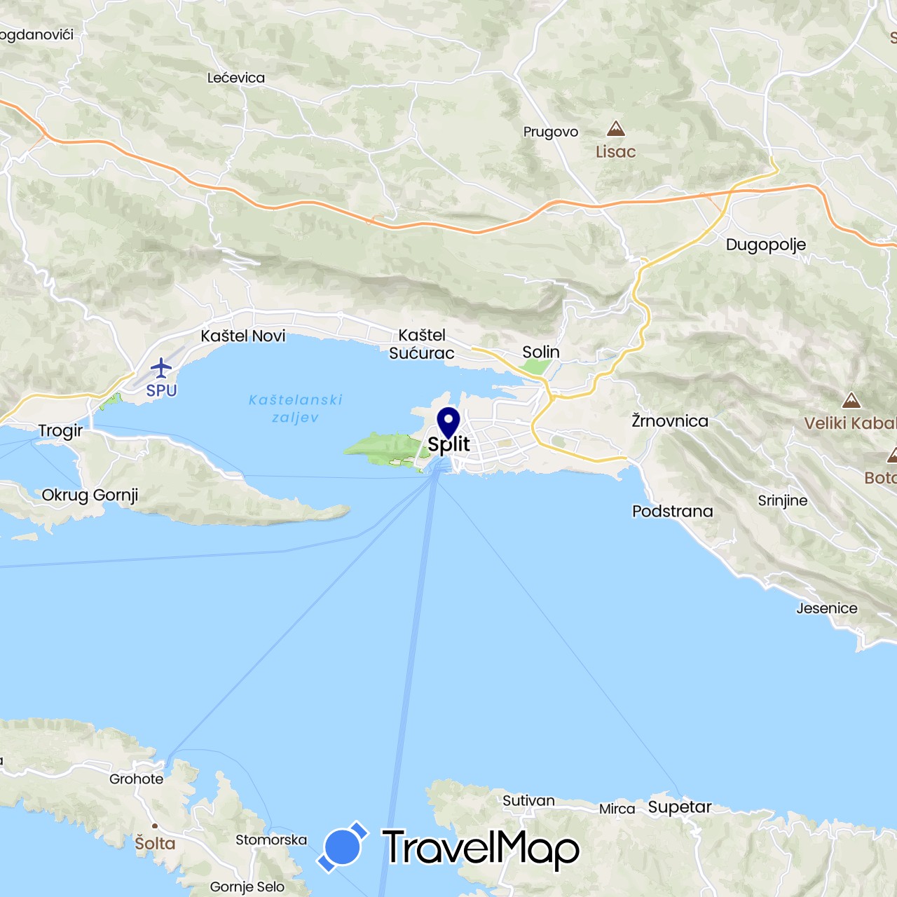 TravelMap itinerary: driving in Croatia (Europe)